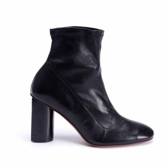 Clergerie Jonase Agneu Black Leather Glove Booties 37 6.5 New